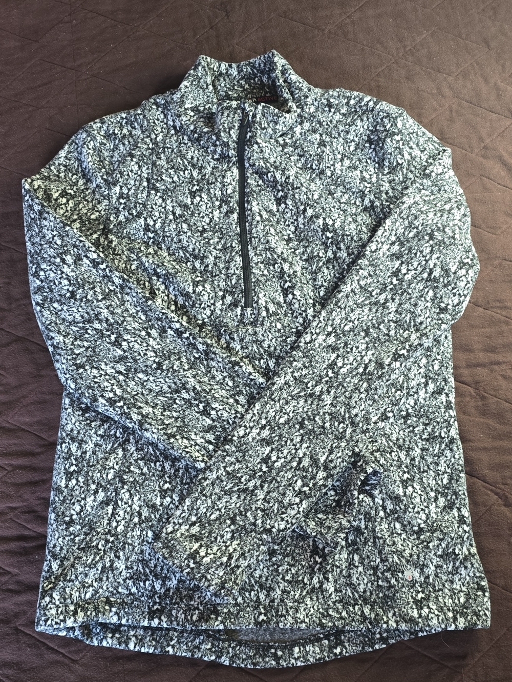 Women’s Spyder Active Heathered Black & White Quarter-Zip Fleece